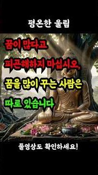 꿈이 많다고 피곤해하지 마십시오, 꿈을 많이 꾸는 사람은 따로 있습니다!