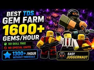 BEST TDS GEM FARM! 1600+ GEMS/HOUR FULL AFK (No Skill Tree)
