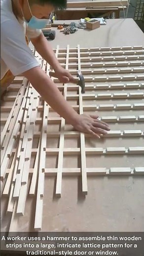 The process of assembling a wooden window lattice