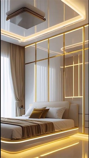 Modern Futuristic bedroom Design | #InteriorDesign #Shorts #interiordesignaihomedesign