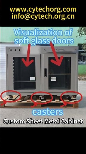 Custom Sheet Metal Cabinet Design with Casters & Pull-Out Tray | Indoor Enclosure