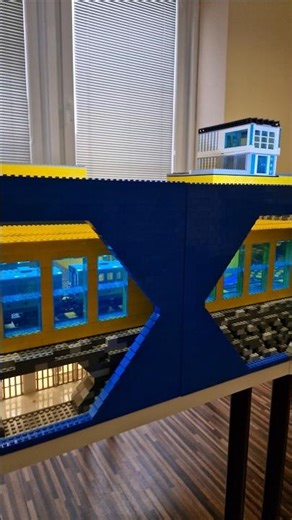 Lego metro train and underground prison with lights. #lego #legotrain #legodiorama #legomoc #afol