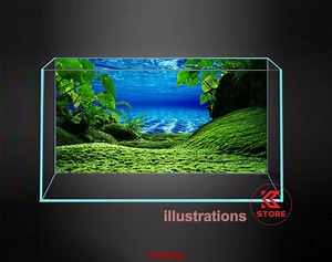 Polyester Fish Tank Glass Backdrop, Fish Tank Background, Fish Tank Decoration, Under Water Style - Etsy