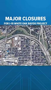 28K views · 101 reactions | Houston drivers face major delays as TxDOT begins long-term I-10 closures, ramp shutdowns, and a full weekend shutdown tied to the White Oak Bayou project. https://www.khou.com/article/news/community/transportation/i10-construction-houston-this-weekend-white-oak-bayou-closures/285-a1559da8-04f4-4ec8-bd89-4b7aa243ff45?utm_medium=social&utm_source=facebook_KHOU_11_News | KHOU 11 News | Facebook