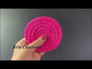 How to make Spool knitted Coasters beautiful & easy ||कोस्टर कैसे बनाये आसानी से टीवी देखते देखते ||