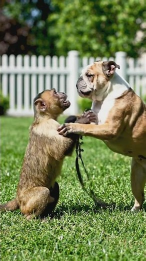 Monkey.Vs. Dog Fight 😮😯 #monkey #vs #dog