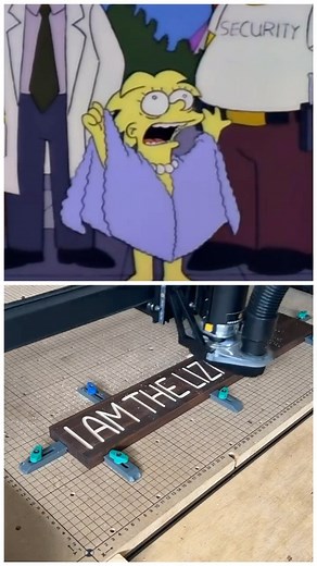 The Simpsons Man on Instagram: "I AM THE LIZARD QUEEN!!!! Signs restocked in my store, link in bio. #xcarve #cnc #woodworking #handmade #thesimpsons #thesimpsonsman #simpsons"