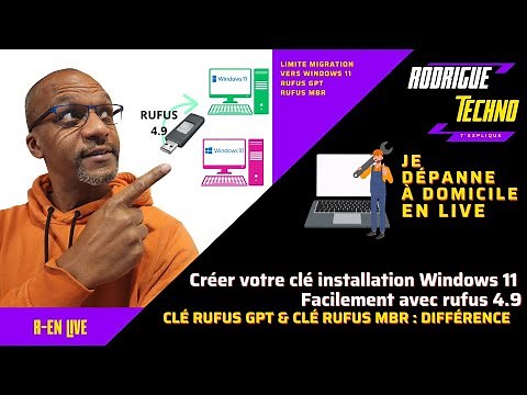 Clé USB d'installation de Windows 11 2025 - RUFUS 4.9 GPT et MBR - cloner un disque dur HDD sur SSD