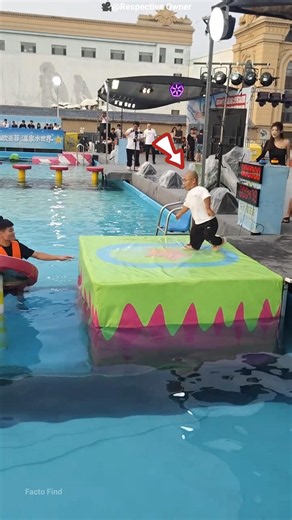 Short Man Takes on the Toughest Water Park Obstacle! 😱💦 #short #facts
