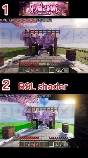 Prizma Shader vs BSL Shader 🤯 | Best MCPE Shader Comparison! | Minecraft PE #shorts | top 5 shaders
