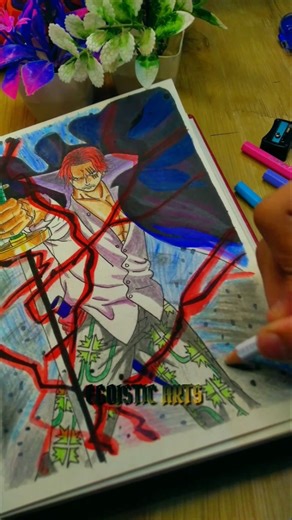 Drawing ✍️ shanks from one piece💀 #shorts #art