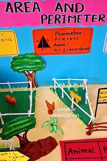 #Shorts #Areaandperimeter Math working model #mathproject for class 4