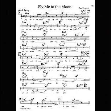Fly Me to The Moon play-along music sheet for Flute, Violin and C instruments