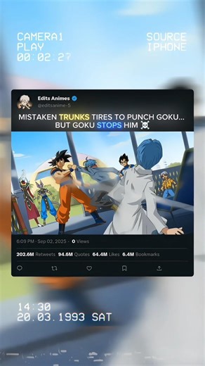 Goku Stops Trunks Punch Like They Have Nothing ☠️🔥 #anime #shorts