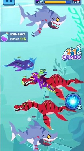 fish eat getting big game🎮🐠🦀