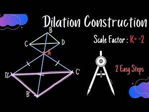 Dilation Construction - Negative Scale Factor (3 easy steps)