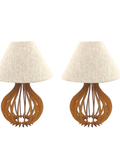 2 Abajur Moderno Criado Mudo Luminária Cúpula Em Tecido Linho. #CasaNova #Decoração #Organização #dicasdecasa