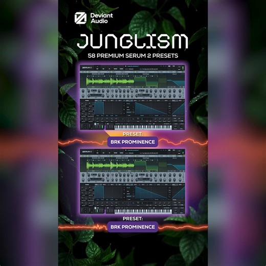 🕒Tired of spending hours chopping breaks? 🎚️Now you can create authentic Jungle instantly inside Serum 2. 🎹JUNGLISM comes with 58 presets (breaks, bass, and synths) designed to give you real Jungle energy fast. | Deviant Audio