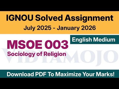 IGNOU MSOE 003 Solved Assignment 2025-26 English Medium PDF Download | IGNOU MSO 2nd Year Assignment