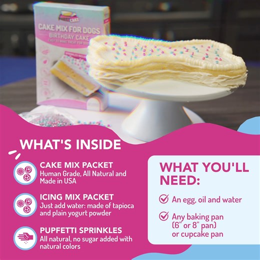 Get to know our original cake mix for dogs! All natural, made in our Portersville, PA factory by Puppy Cake employees! | Puppy Cake