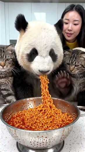 eating Maggy only panda #onthisday #aivideo #aicover