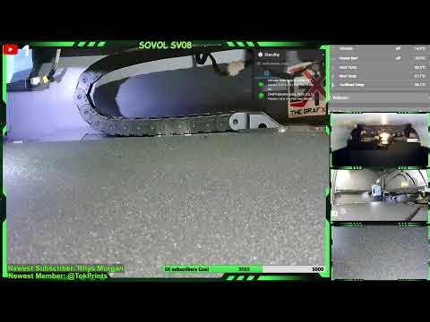 🔴Live - 3D Printer #507- Printing a Heat Insert Press ( PETG ) #live #3dprinting #Sovol #sv08