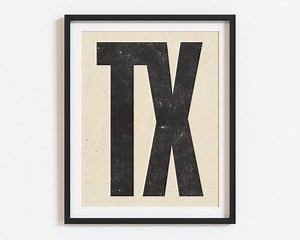 Custom State Initials Print Texas Typography Art Print Rustic Western Decor Trendy TX Poster Gift for Texan Ranch Wall Art Farmhouse Decor - Etsy
