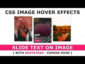 CSS Slide Text Over Image - CSS Image Hover Effects with Bootstrap - Uploading SOON