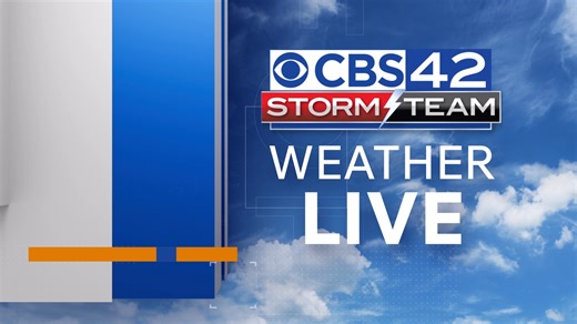 Your forecast doesn't stop — and neither does Weather Live. Access continuous radar, updates, and live weather cams on the CBS42 app, CBS42.com, and YouTube. Link - https://www.cbs42.com/cbs-42-weather-live/ | CBS 42