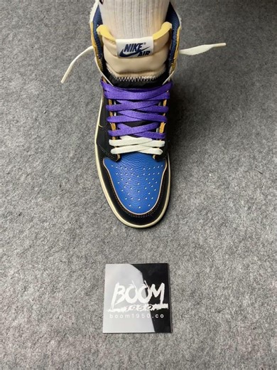 Sneaker lace tutorial.Jordan 1 Retro High OG SP Fragment x Union LA Varsity Sport Royal#sneakers