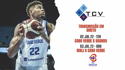 Transmissão em Directo na TELEVISÃO DE CABO VERDE - CABO VERDE vs. UGANDA | 02 JULHO às 12H00 - MALI vs. CABO VERDE | 03 JULHO às 09H00 #tubaroesmartelo #mundialbasket2023 #basketball #caboverde | RTC - Rádio Televisão Cabo-verdiana