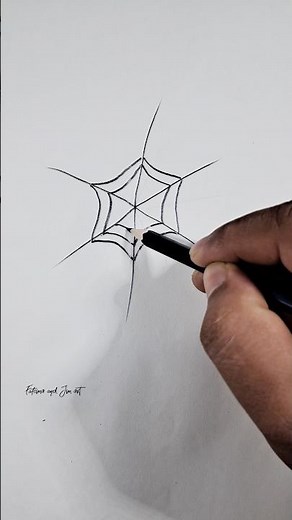 How to draw spider & net #drawing #easydrawing #rongdhonuartanddrawing