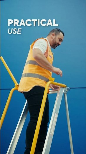 Heavy Duty Aluminium Folding Platform | Safe & Portable Industrial Access Stairs (150kg Load)