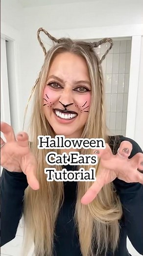 Halloween Cat Ears Hair Tutorial #halloween2025 #halloweenhair #catears