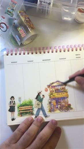 Weekly Planner Setup ✨ Cozy Plan With Me | Satisfying Journaling #Shorts