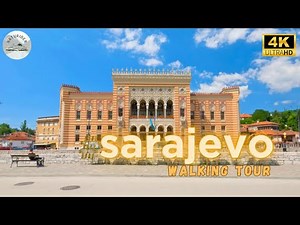 Sarajevo Walking Tour 4K | July 2023 | Binaural Audio | Bosnia and Herzegovina