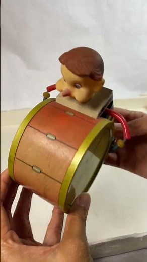 1950'S VINTAGE ANTIQUE TOY MECHANICAL WIND-UP DRUMMER CIRCUS BY DAIYA JAPAN #tintoy #toys review