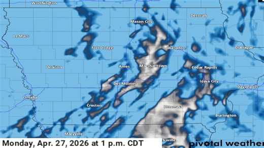 Join us live as we break down two rounds of storms expected across Iowa. Round 1 (Late Tonight – Early Monday Morning): Storms move in overnight with hail, heavy rain, and a few isolated severe storms possible. Round 2 (Monday Afternoon – Evening): This is the main round to watch. Depending on how the morning storms play out, we could see damaging winds, large hail, and tornadoes, especially later in the day. We’ll walk through timing, threats, and what to expect in your area—don’t miss it. | Io