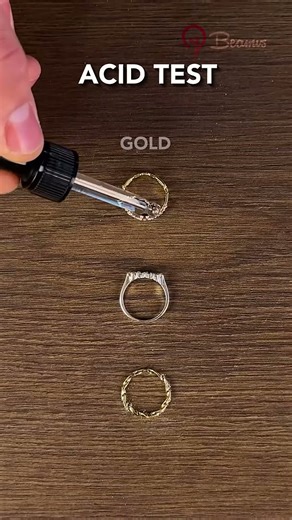 Quick acid test on rings #easy #rings #acid #testing