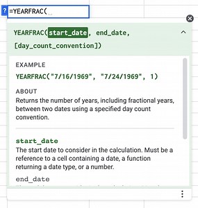 YEARFRAC Function Google Sheets: Calculate Age & Tenure