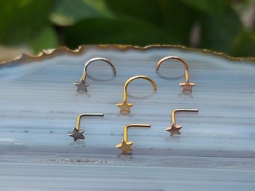 IMPLANT GRADE TITANIUM Star Nose Ring Stud - 20/18 Gauge - Nose Jewelry - Nose Piercing - Small Nose Stud - Star Nose Stud -nose Stud - Etsy