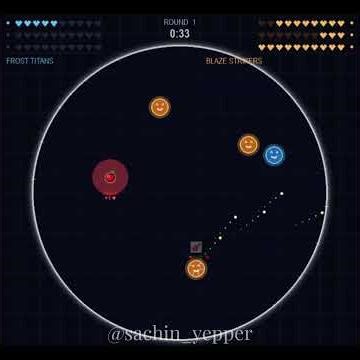 bouncing balls------------ blue balls vs orange balls