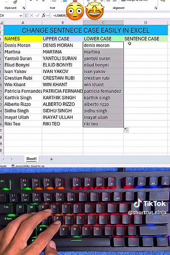 Change Text to Sentence Case in Excel Easily