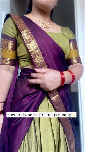 Drape Half saree perfectly 😍 #halfsaree #draping #dailyshorts
