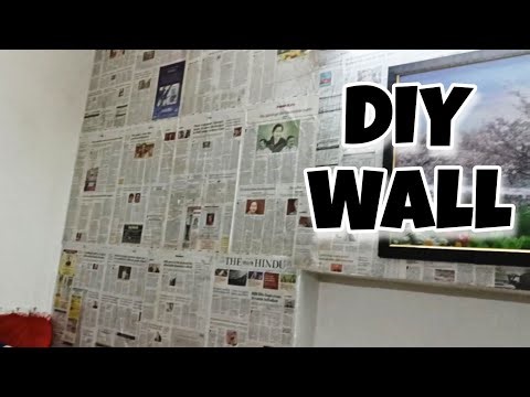 DIY Newspaper Wall/ Newspaper on Wall/ Newspaper Craft/ Newspaper DIY/ Easy Wall Decor / Room Decor