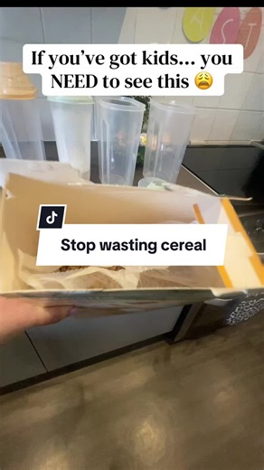 Why are we still pouring cereal from the box in 2026 These airtight containers with the measuring cup lid have solved that problem in our house. Perfect portions, no waste, no cereal all over the counter. Link in the basket-while they're on offer #mumlife #mumhack #kitchenhack #parentproblems #cerealcontainer