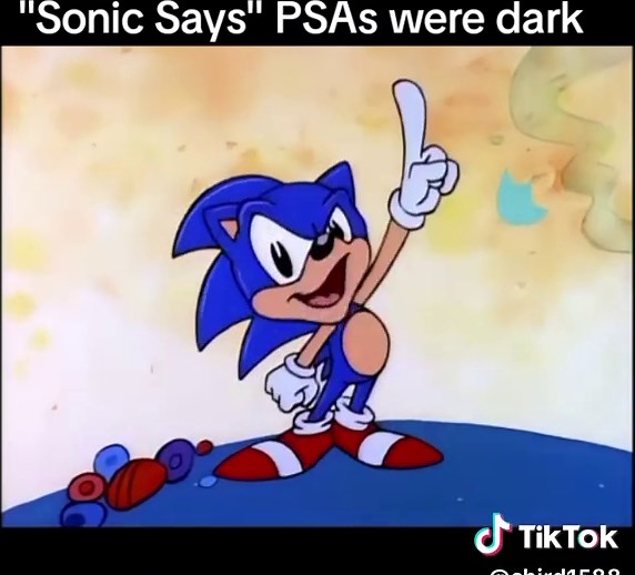AOSTH PSA were dark #sonictheheadgehog #adventuresonicthehedgehog #90skids #90sthrowback #memes #sonicsays