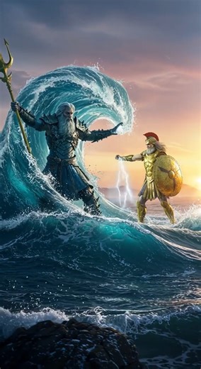 How do Zeus and Poseidon fight?