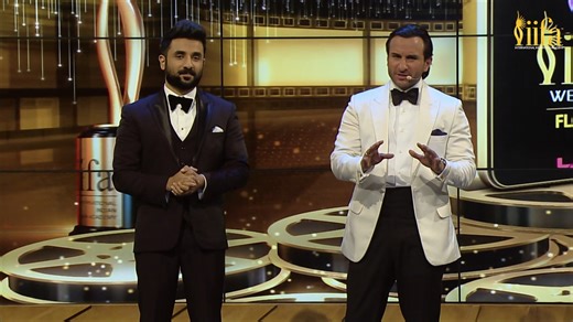 A star-studded moment with double the fun and double the chaos! 🤩🔥Saif Ali Khan & Vir Das team up with Hrithik Roshan and Sonu Sood on the IIFA stage. Tap now to watch the madness unfold! #IIFA #Bollywood | IIFA Awards