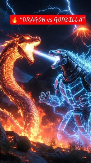 Lava Dragon vs Robotic Godzilla – Real Night Clash! 😱🔥 #Shorts ##AIWondersWorld #Viralshorts